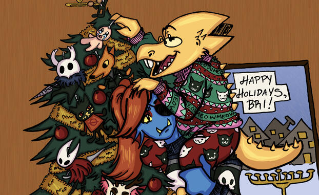 Undyne x Alphys (Undertale) holiday drawing for @Aluminumnarwhal. Undyne x Alphys (Undertale) holiday drawing for @Aluminumnarwhal.