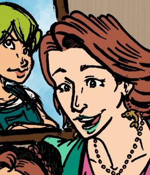 Marina & Jolyne on a long-distance FaceTime call with Jotaro, Jolyne's father.